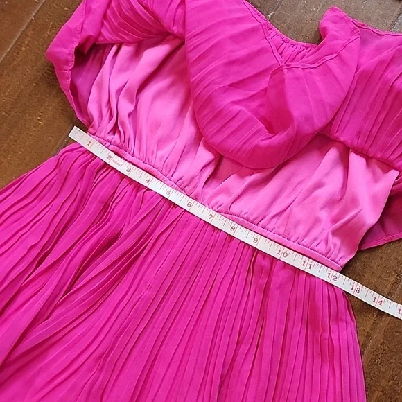 Exlura Women Hot Pink Spaghetti Strap Flowy Romper Shorts Dress Size Small - Picture 7 of 12